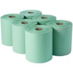 Perola® TuffRol™ 140m Heavy Duty 2-Ply Green Centrefeed Rolls 23cm Wide (1x6)