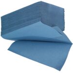 Perola® 1-Ply Blue V-Fold / Singlefold Hand Towels 24.5cm Wide (1x3600) - Image 2