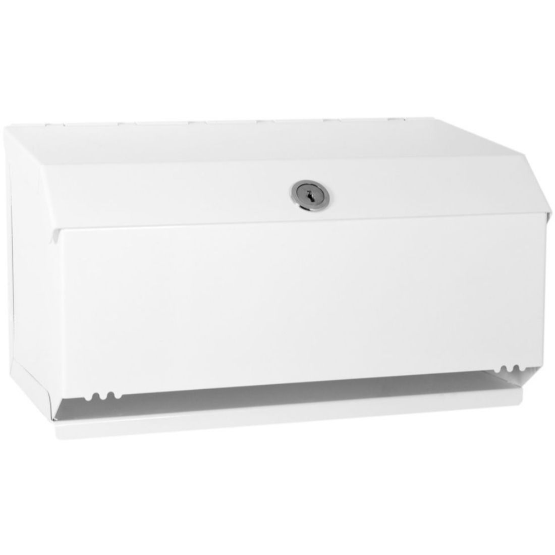 ppd35mwh.jpg Perola® HygiRol™ 10" White Metal Hygiene Roll / Couch Roll Dispenser - Image 1