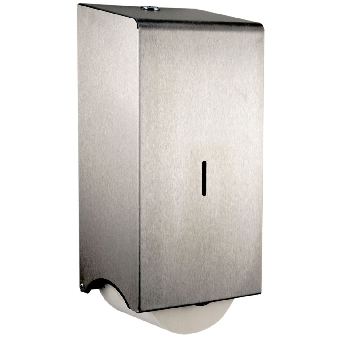 ppd44mbs.jpg Perola® Brushed Stainless Steel TwinMatic System Double Toilet Roll Dispenser - Image 1