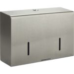 Perola® Twingo™ System Double Toilet Roll Dispenser Brushed Stainless Steel
