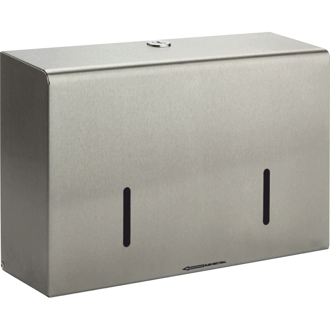 ppd46mbs.jpg Perola® Twingo™ System Double Toilet Roll Dispenser Brushed Stainless Steel - Image 1