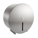 Perola® Brushed Stainless Steel Round Mini Jumbo Toilet Roll Dispenser