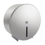 Perola® Polished Stainless Steel Round Mini Jumbo Toilet Roll Dispenser