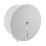 Perola® 10" White Metal Mini Jumbo Toilet Roll Dispenser