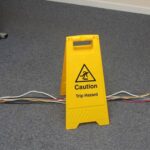 CleanSource® Yellow Caution Trailing Cables Sign 24" Tall - Image 2