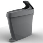 enviropal® 20L Grey Plastic Pedal Operated Slimline Ladies Sanitary Bin
