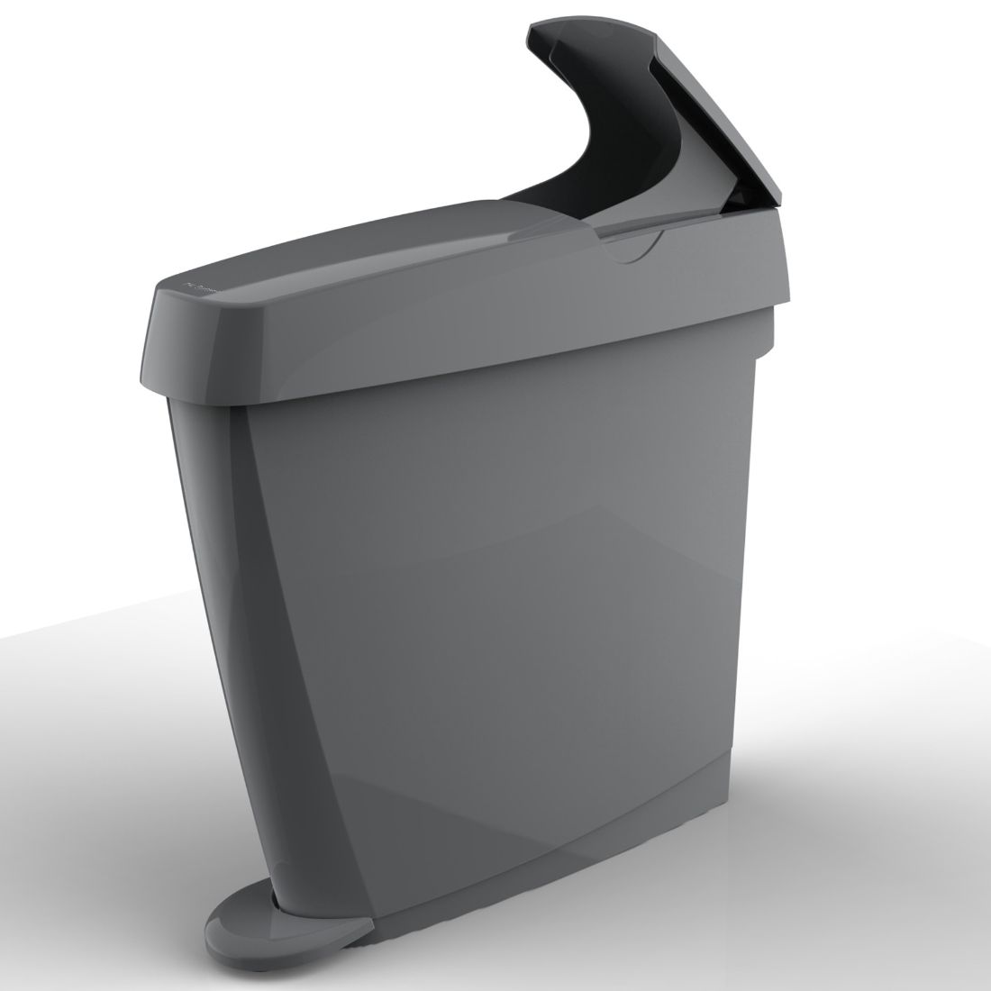 sanbg20l_1.jpg enviropalĀ® 20L Grey Plastic Pedal Operated Slimline Ladies Sanitary Bin - Image 1