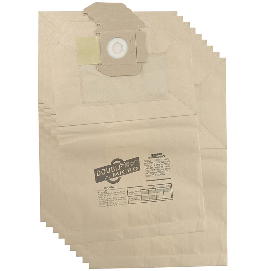 sdb349.jpg Paper Vacuum Bags For Taski Bora 12 Tub Vacuum Cleaners (1x10) - Image 1