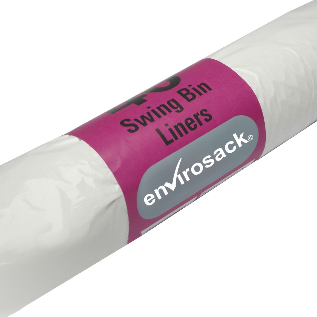 tpbl40_1.jpg envirosackĀ® White Swing Bin Liners on Roll Heavy Duty (13x23x30") 45L (Roll of 40) - Image 1