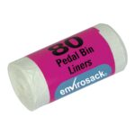envirosack® Small White Pedal Bin Liners on Roll Heavy Duty (11x17x18") 10L (Roll of 80)