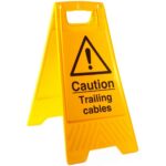 CleanSource® Yellow Caution Trailing Cables Sign 24" Tall