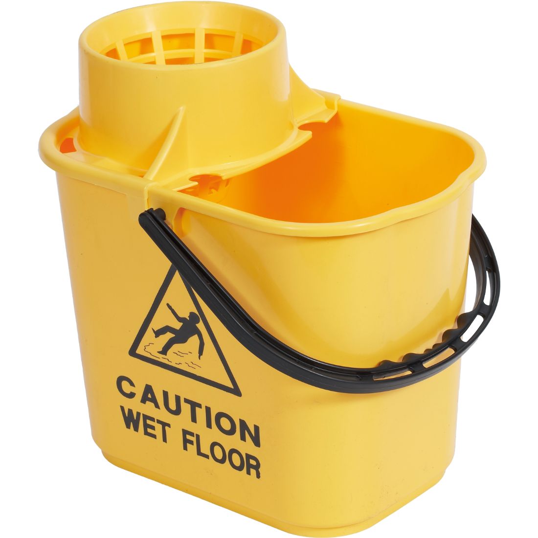 wq15yl-1.jpg CleanSource® 15 Litre Professional Socket Mop Bucket With Wet Floor Symbol Yellow - Image 1